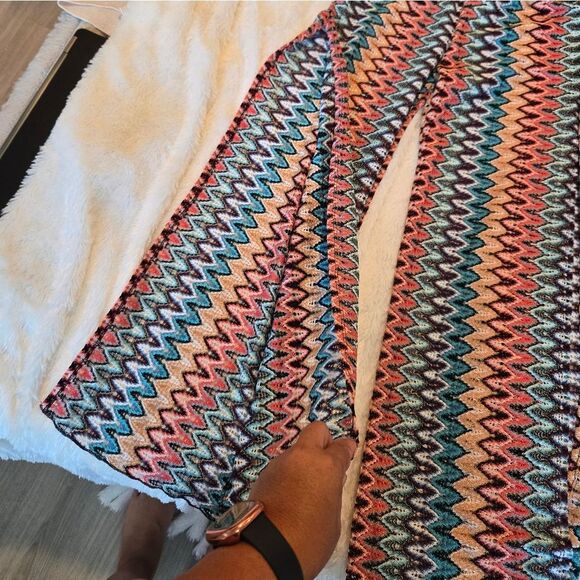 Becca By Rebecca Virtue Sundown Multi Color Split Leg Swim Cover-Up Pants Sz L - Picture 3 of 13